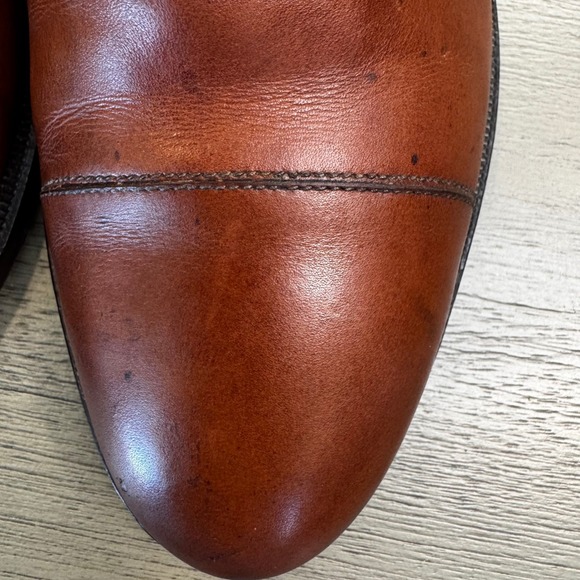 Bruno Magli Men 7.5 M Cognac Brown Leather Cap Toe Oxford Dress Shoes Italy main image 7